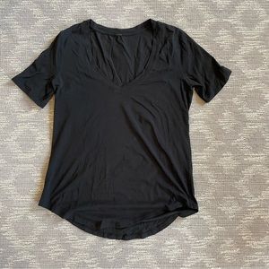 Lululemon Black V-Neck Workout Top